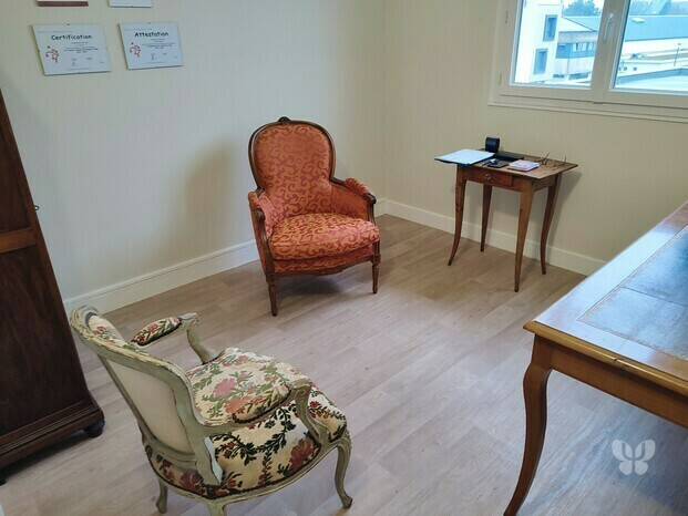 Fauteuil et bureau du cabinet